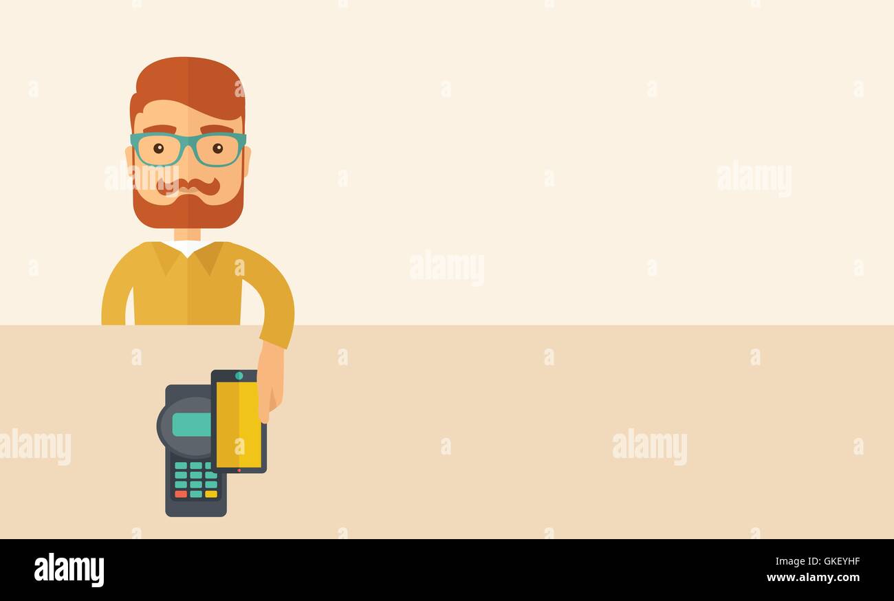 Pos terminal smartphone on Stock Vector Images - Alamy