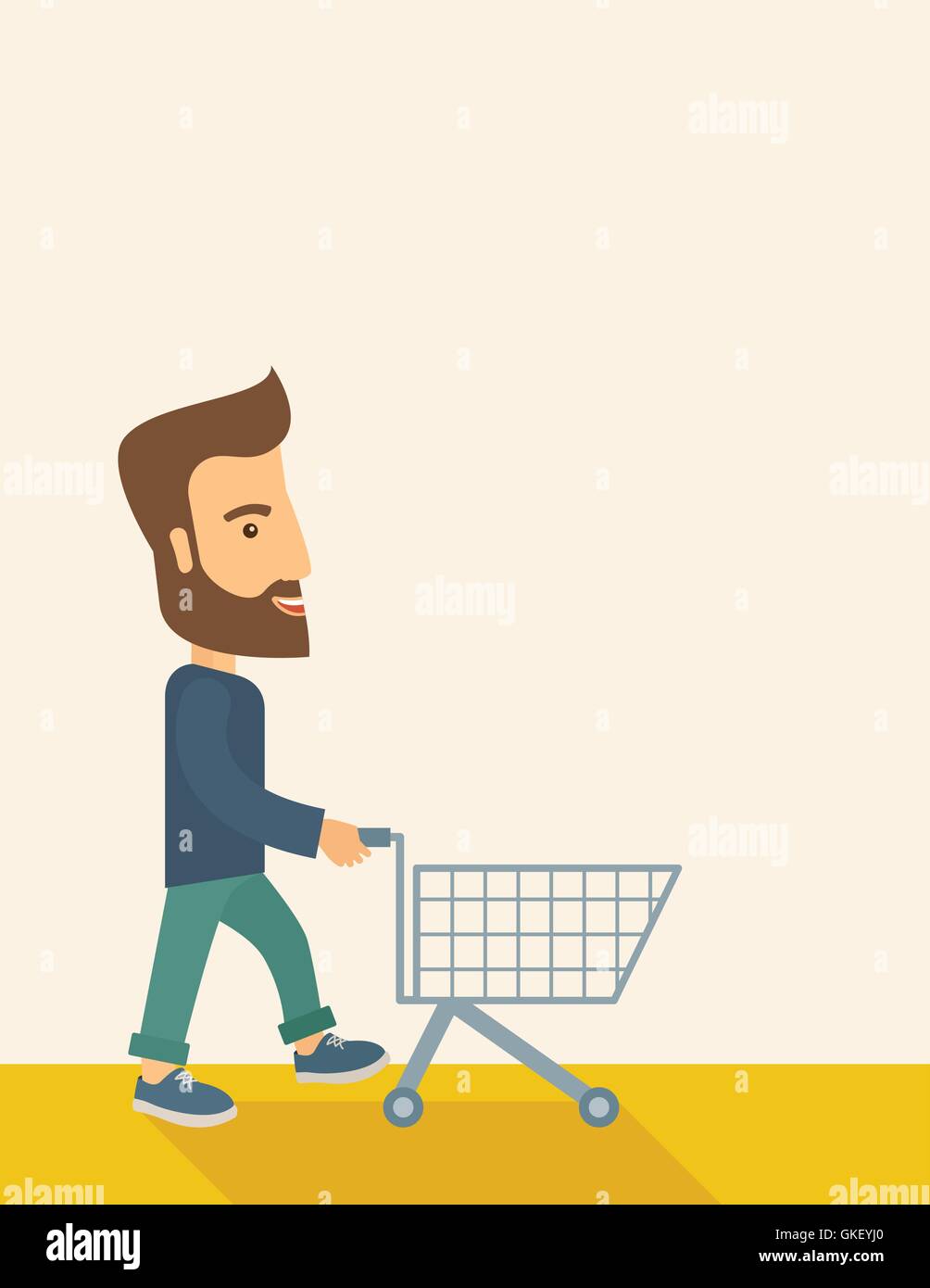 Man with empty cart Stock Vector Image & Art Alamy