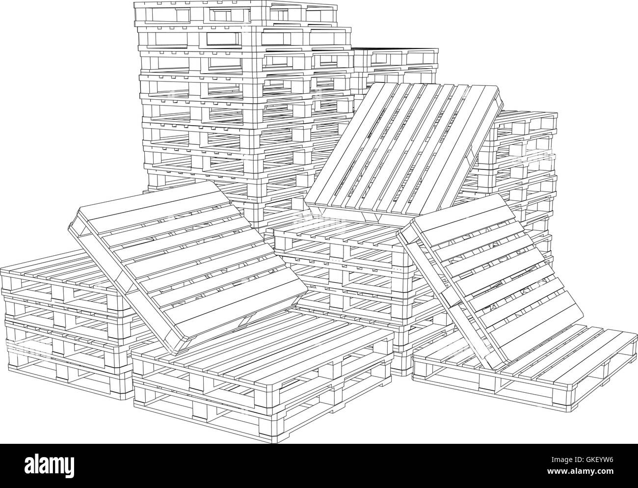 Pile of pallets Stock Vector Image & Art Alamy