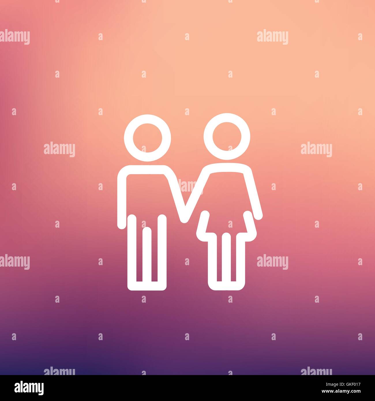 Little siblings thin line icon Stock Vector