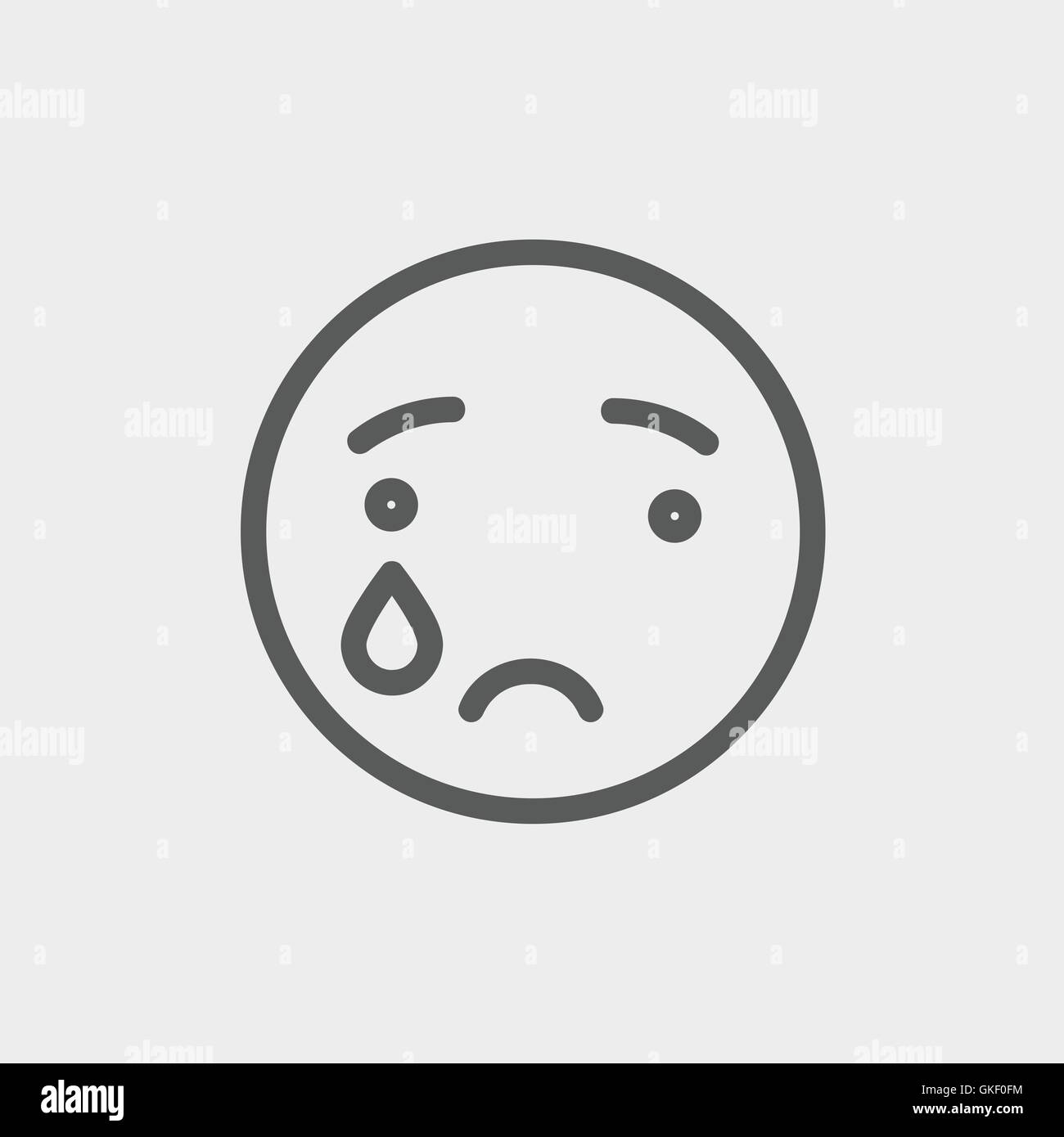 Crying thin line icon Stock Vector