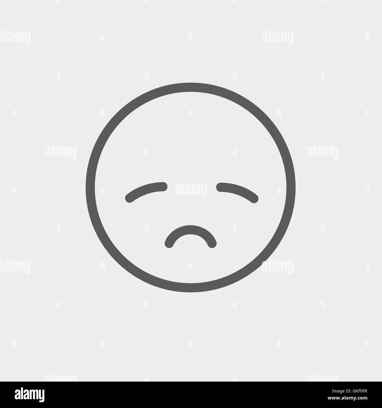 Sad face thin line icon Stock Vector