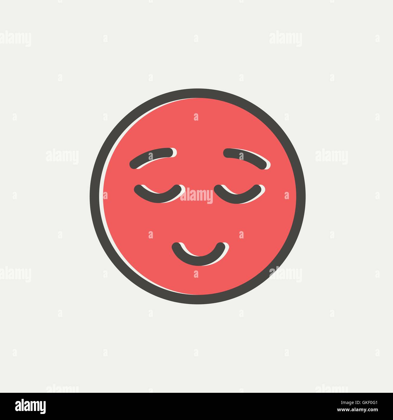Smiling while sleeping thin line icon Stock Vector