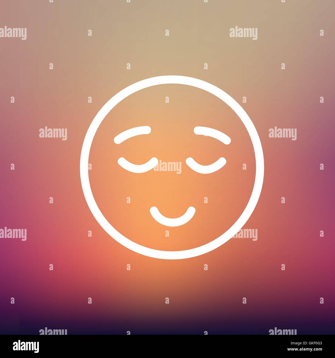 Smiling while sleeping thin line icon Stock Vector