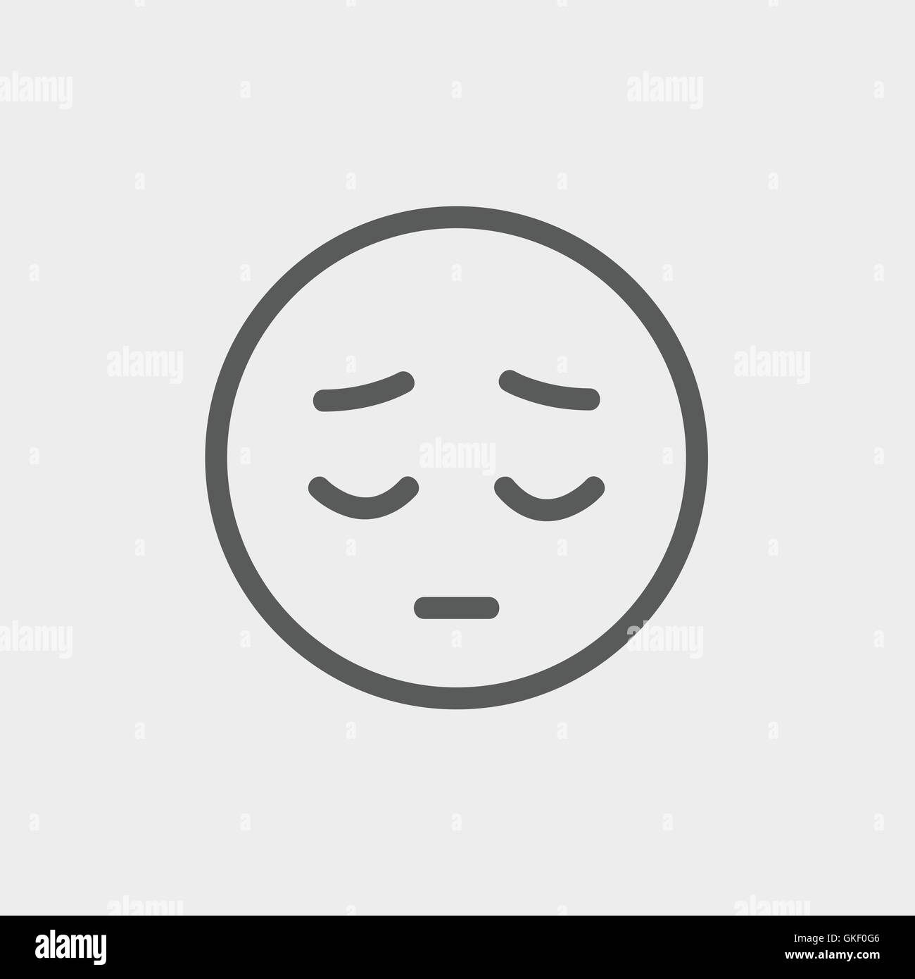 Tired face thin line icon Stock Vector