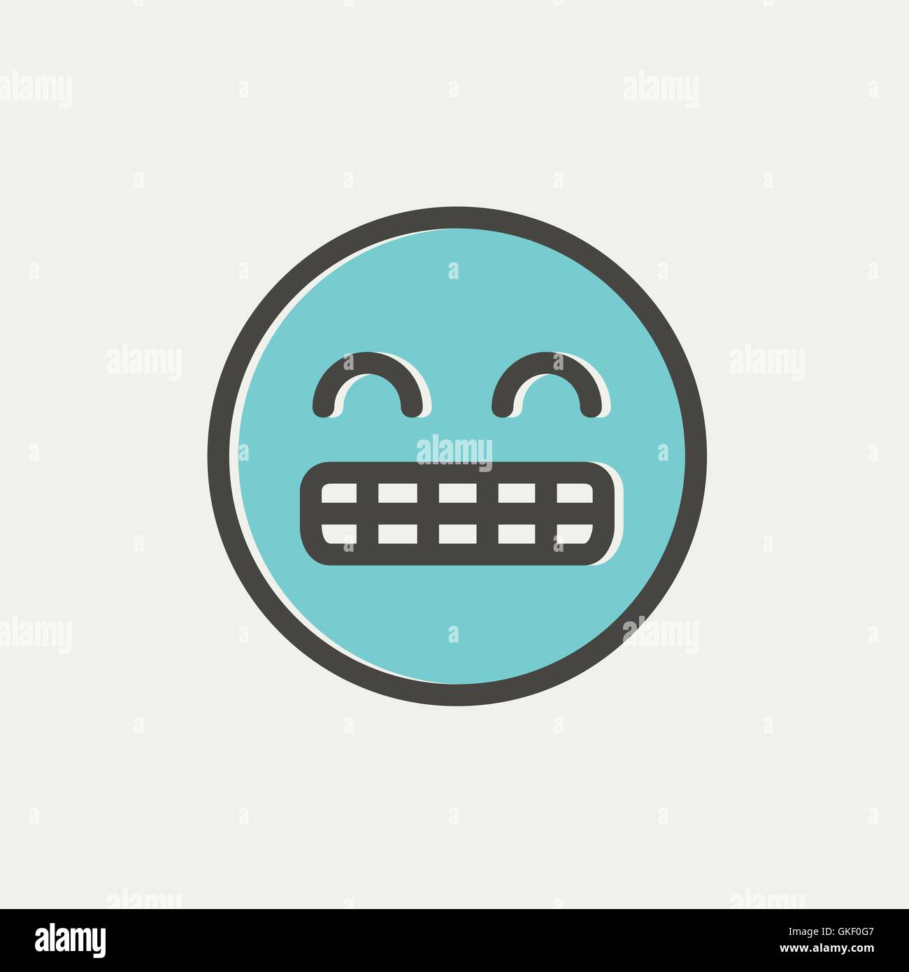 Big tooth smile thin line icon Stock Vector