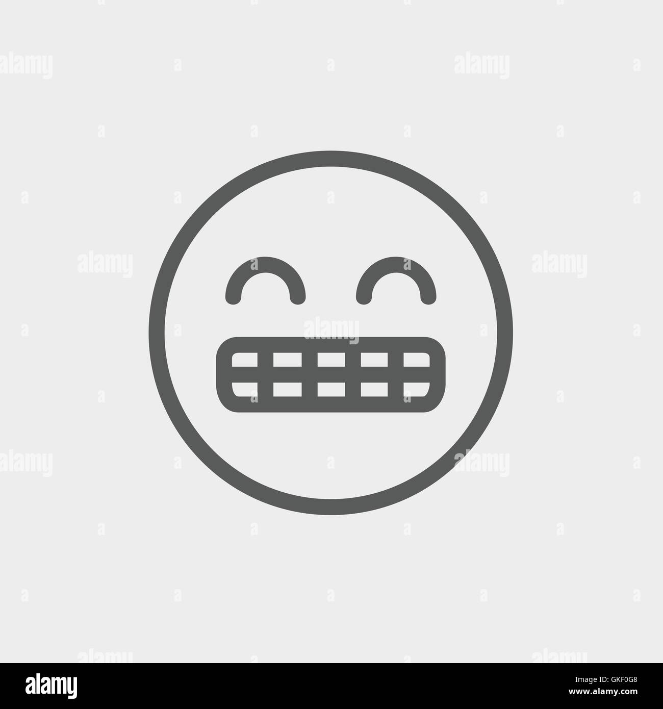 Big tooth smile thin line icon Stock Vector