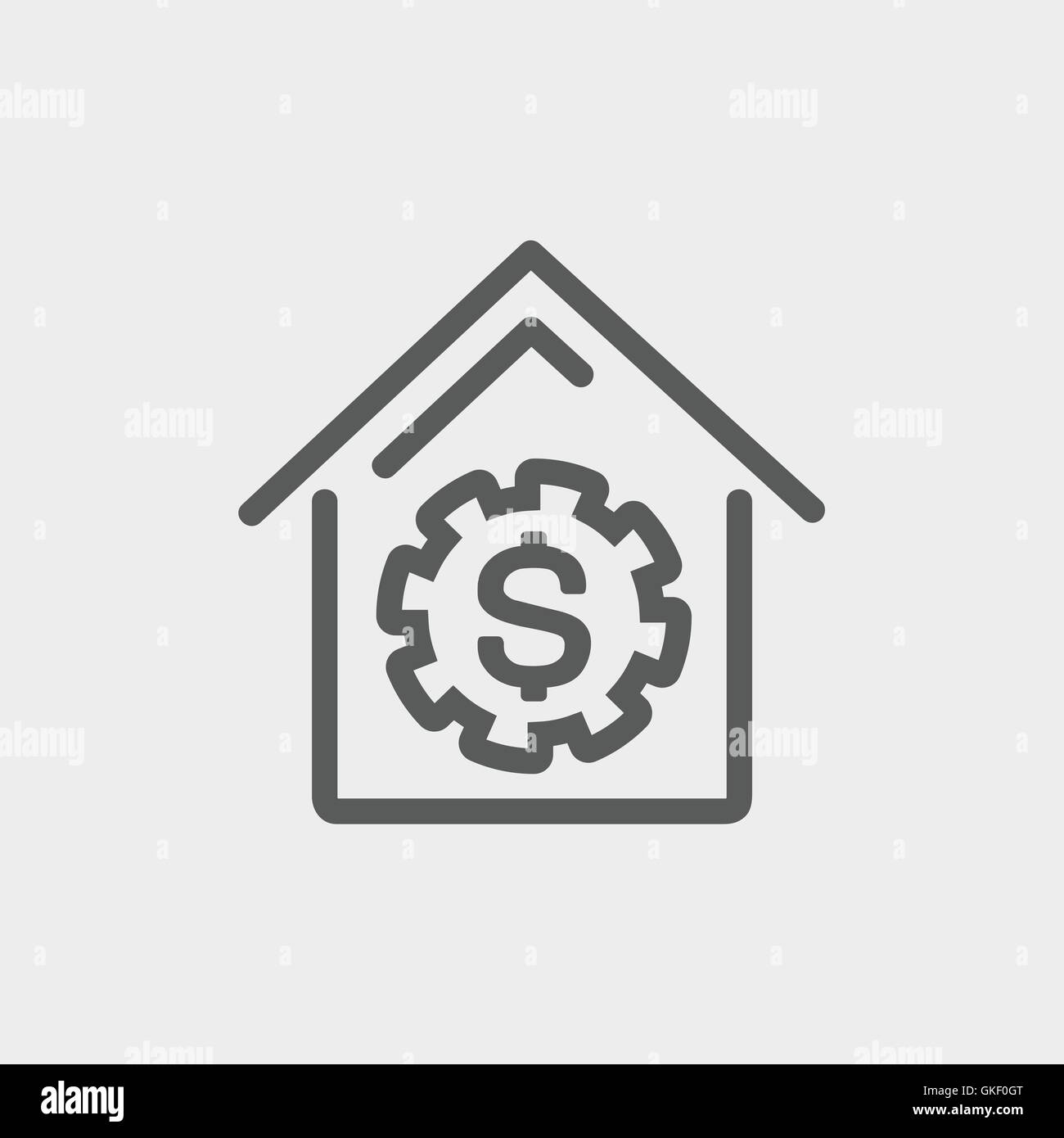 House online payment thin line icon Stock Vector
