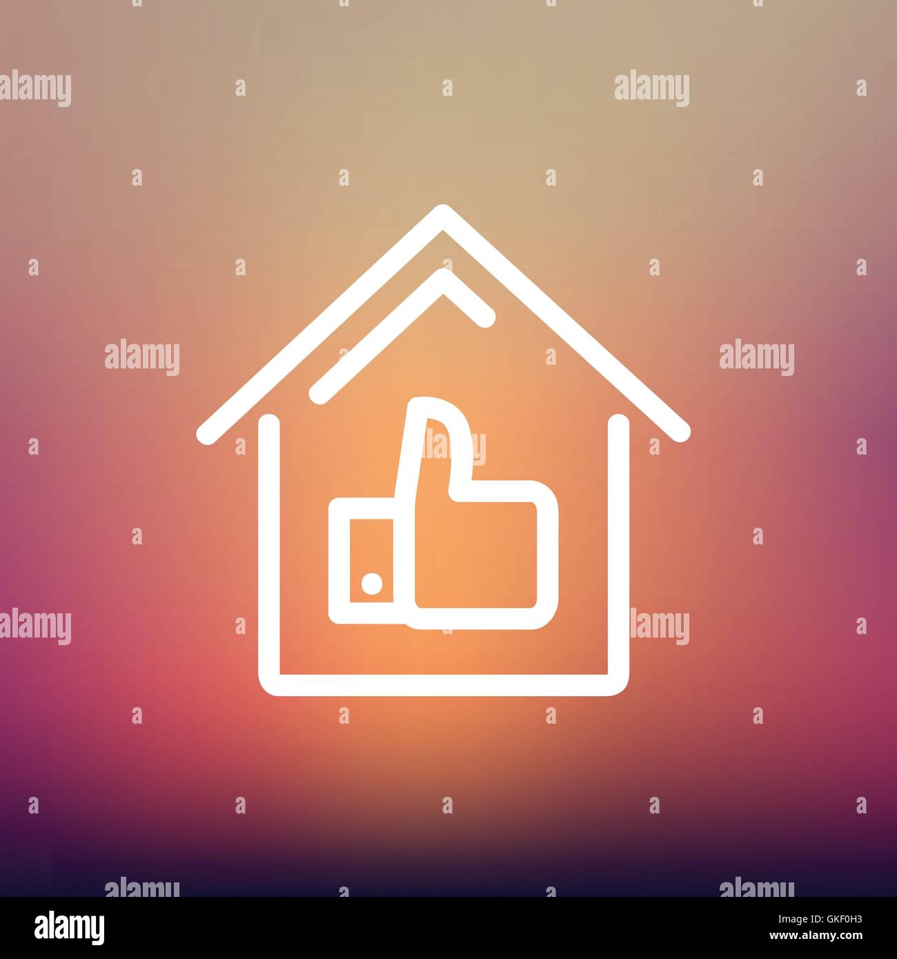 Approved housing loan thin line icon Stock Vector