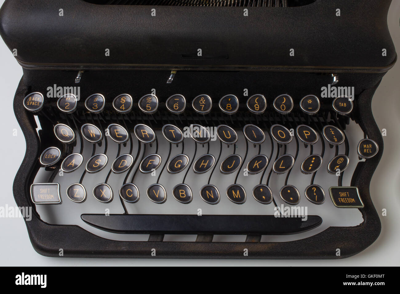 Typewriter Wavy Keys Stock Photo