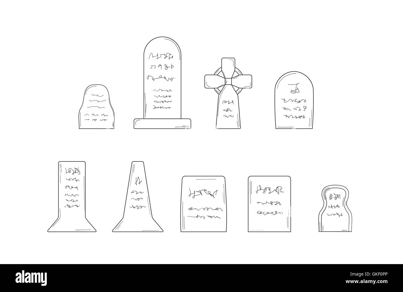 collection of the graves Stock Vector