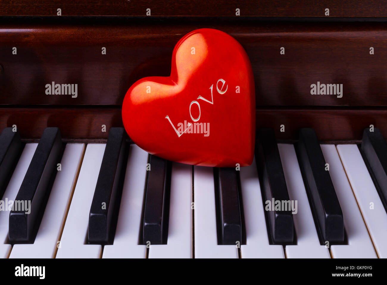 Love Heart On Piano Stock Photo
