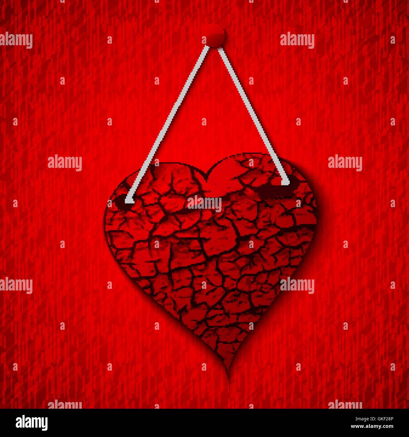 abstract Dark grunge heart. Vintage background. illustration Stock ...