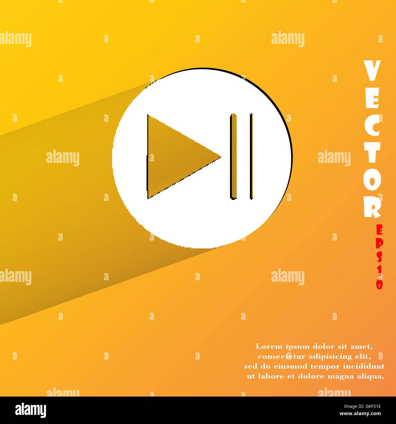 Play button web icon, flat design Stock Vector