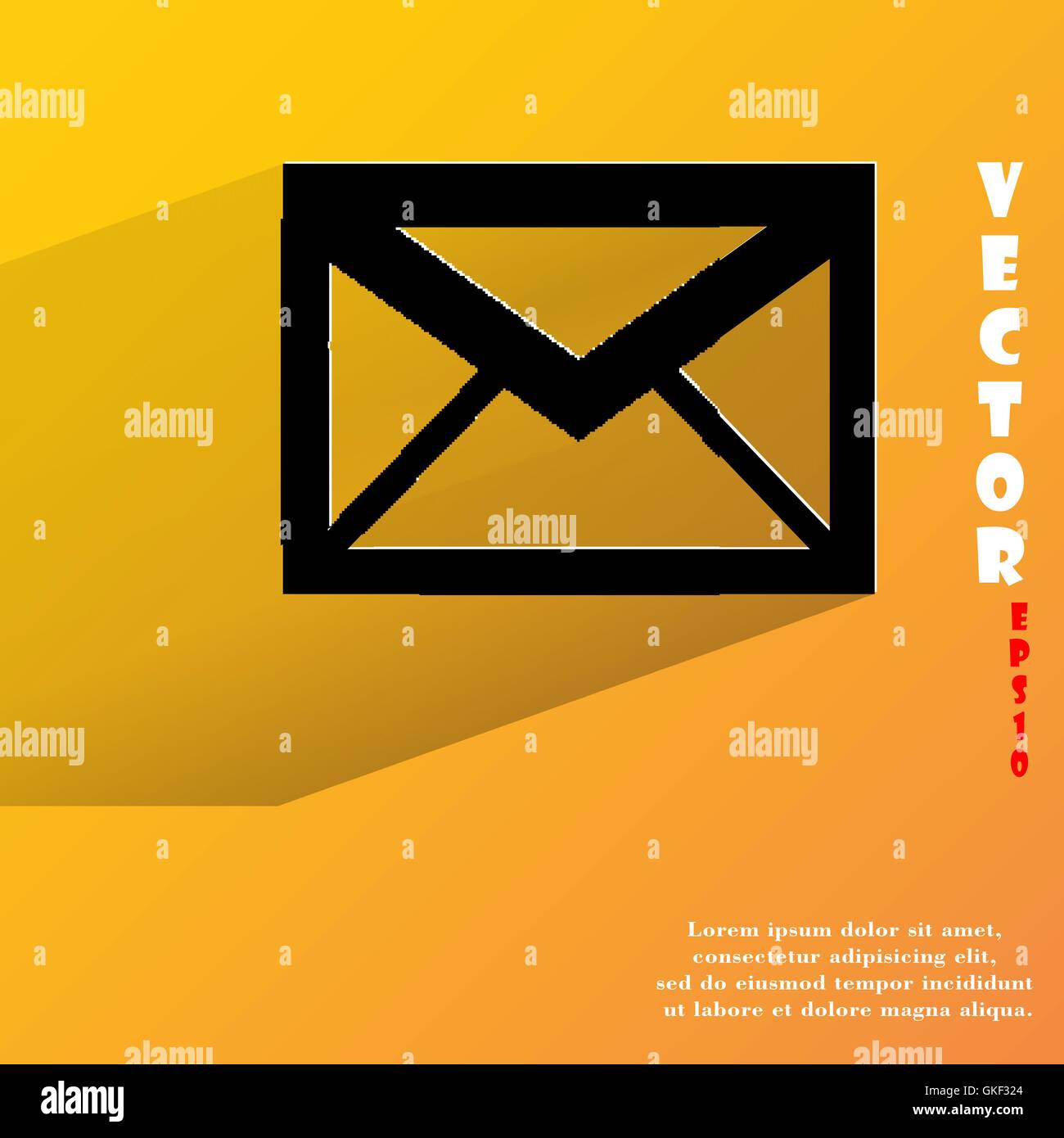 mail. envelope. Flat modern web button with long shadow and space for ...