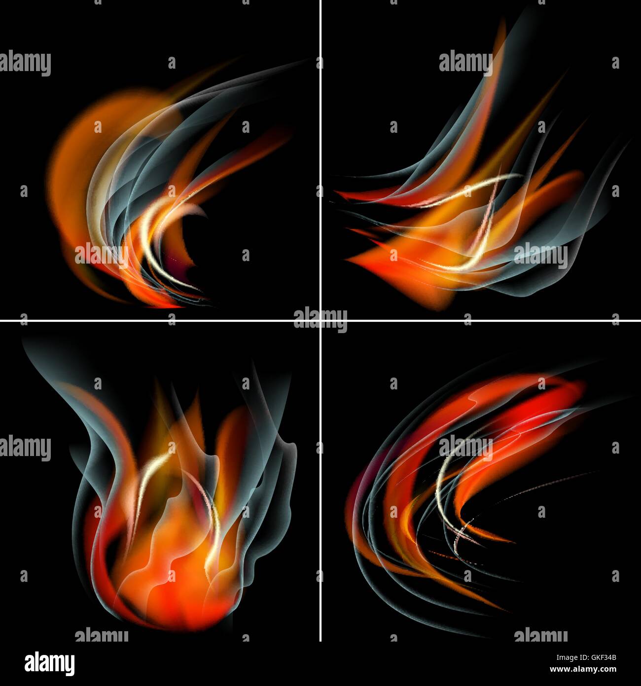 Set Burn flame fire vector abstract background with place for your text ...