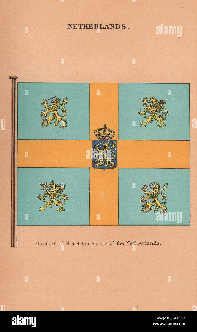 NETHERLANDS FLAGS. Standard of H.R.H. the Prince of the Netherlands, 1916 Stock Photo