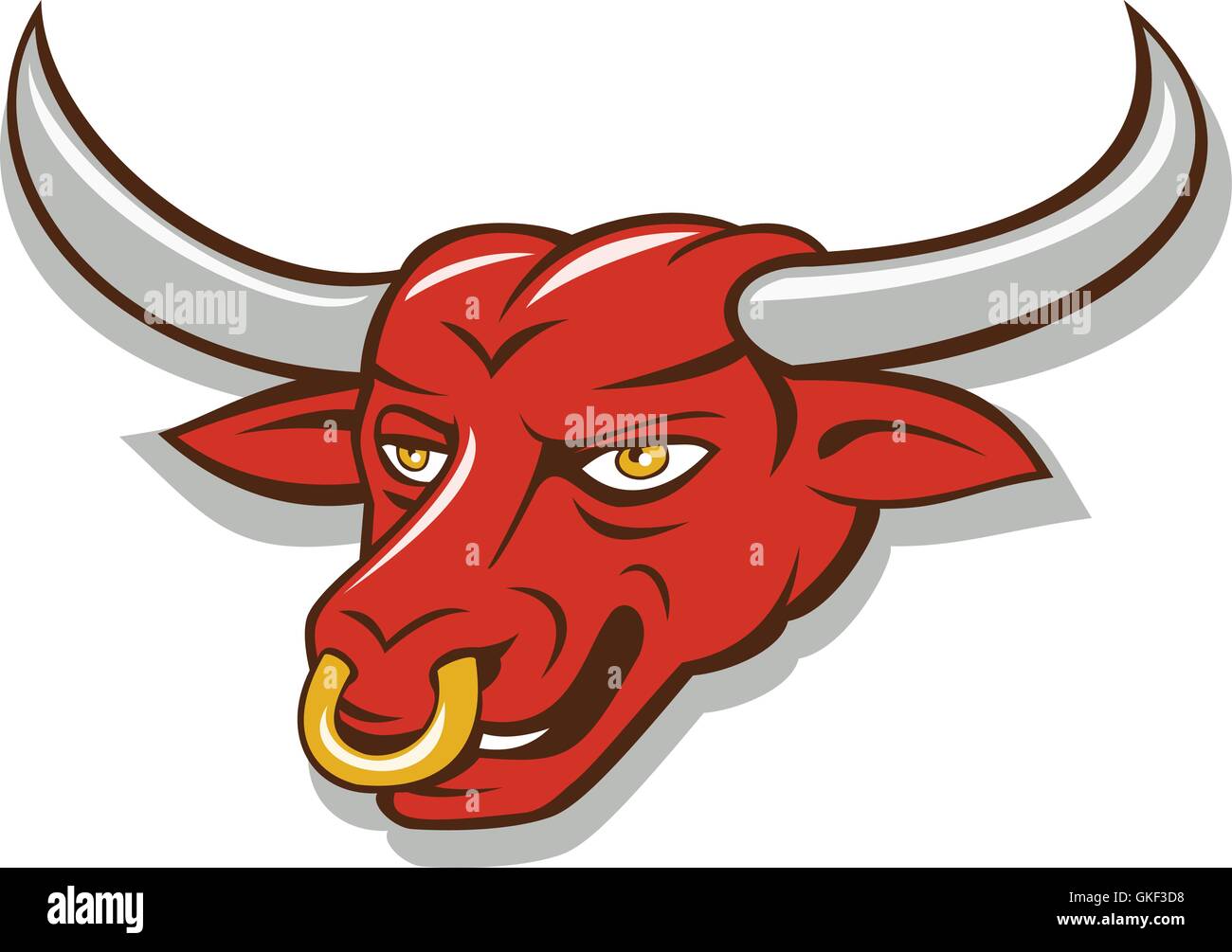 Texas Longhorn Red Bull Head Cartoon Stock Vector Image & Art Alamy