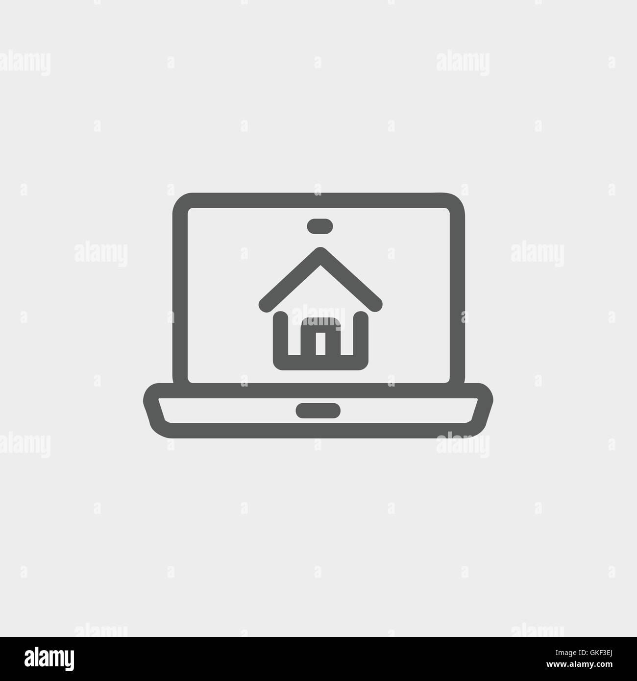 Online house shopping thin line icon Stock Vector