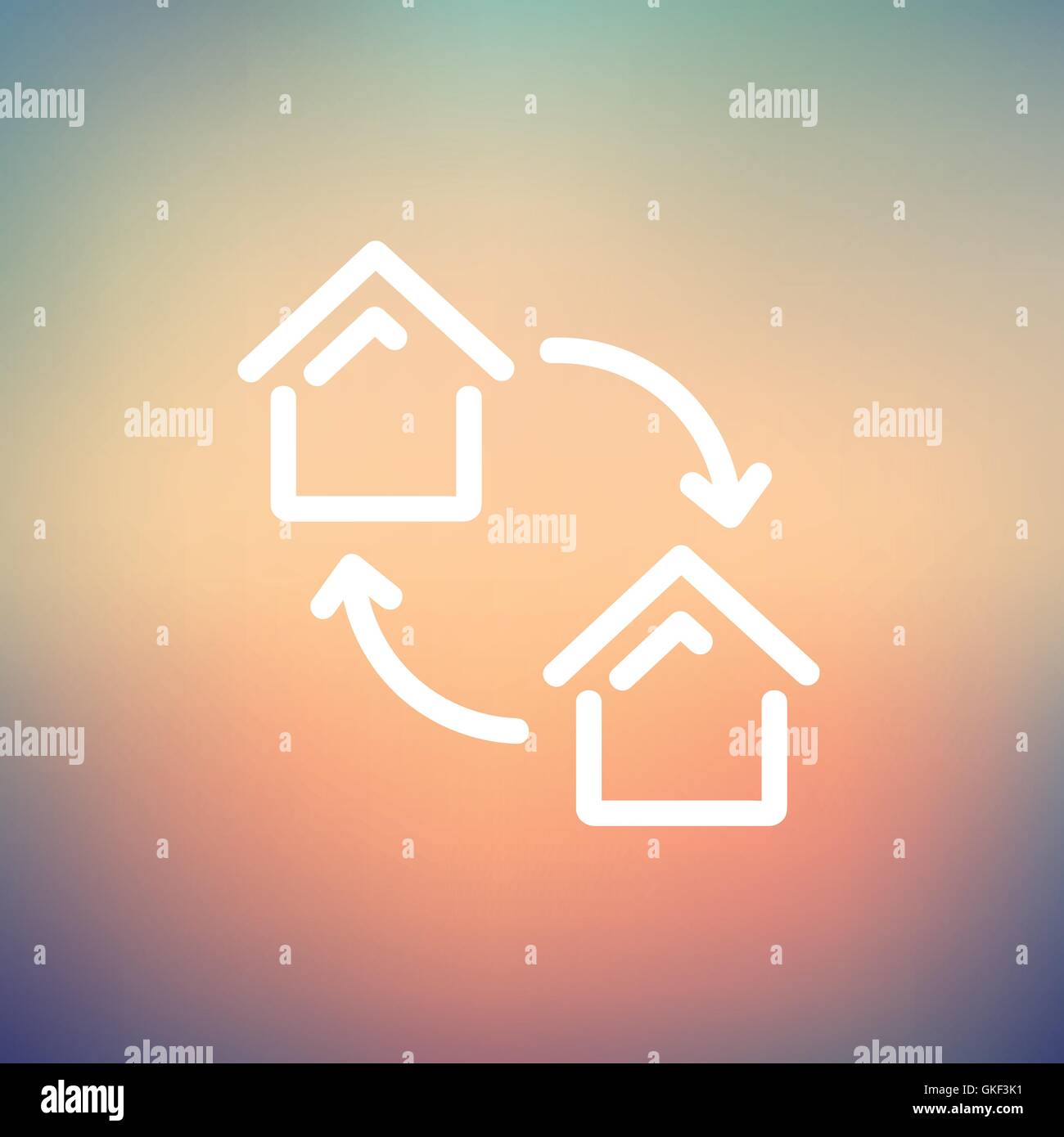 Two little houses thin line icon Stock Vector Image & Art - Alamy