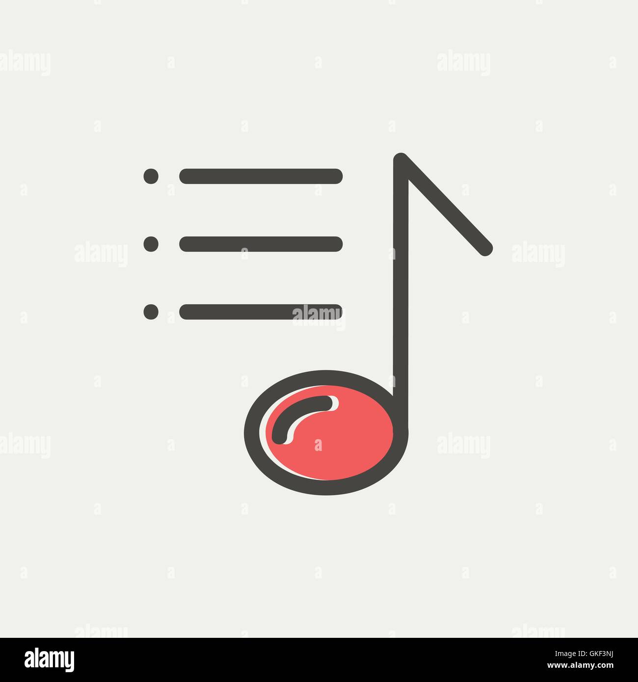 Musical note with bar thin line icon Stock Vector Image & Art Alamy