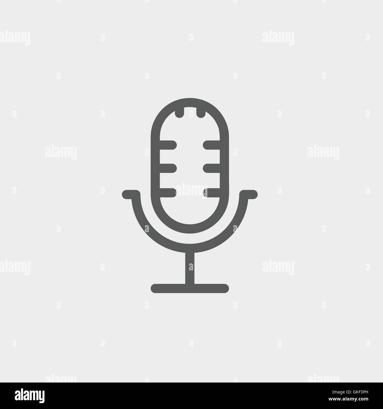 Retro microphone thin line icon Stock Vector Image & Art - Alamy