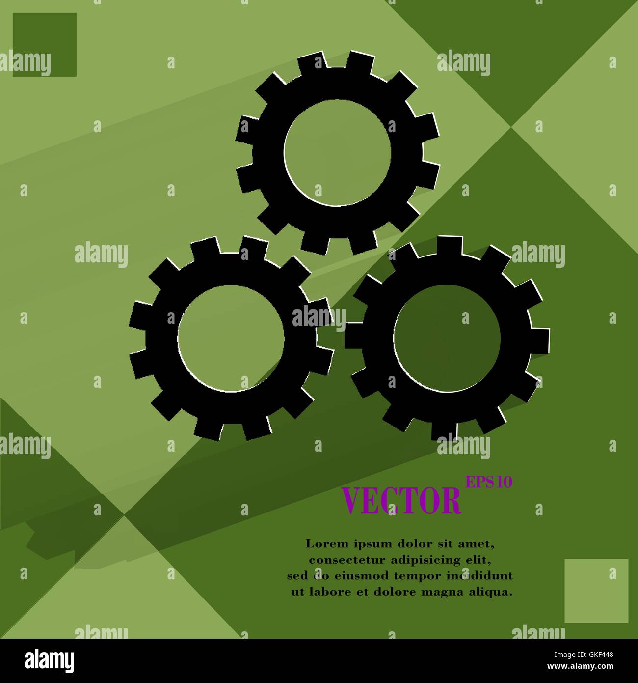 Settings Sign web icon on a flat geometric abstract background Stock ...