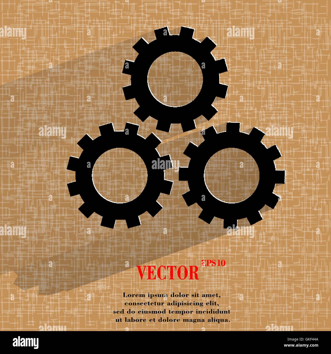 Settings Sign web icon on a flat geometric abstract background Stock ...