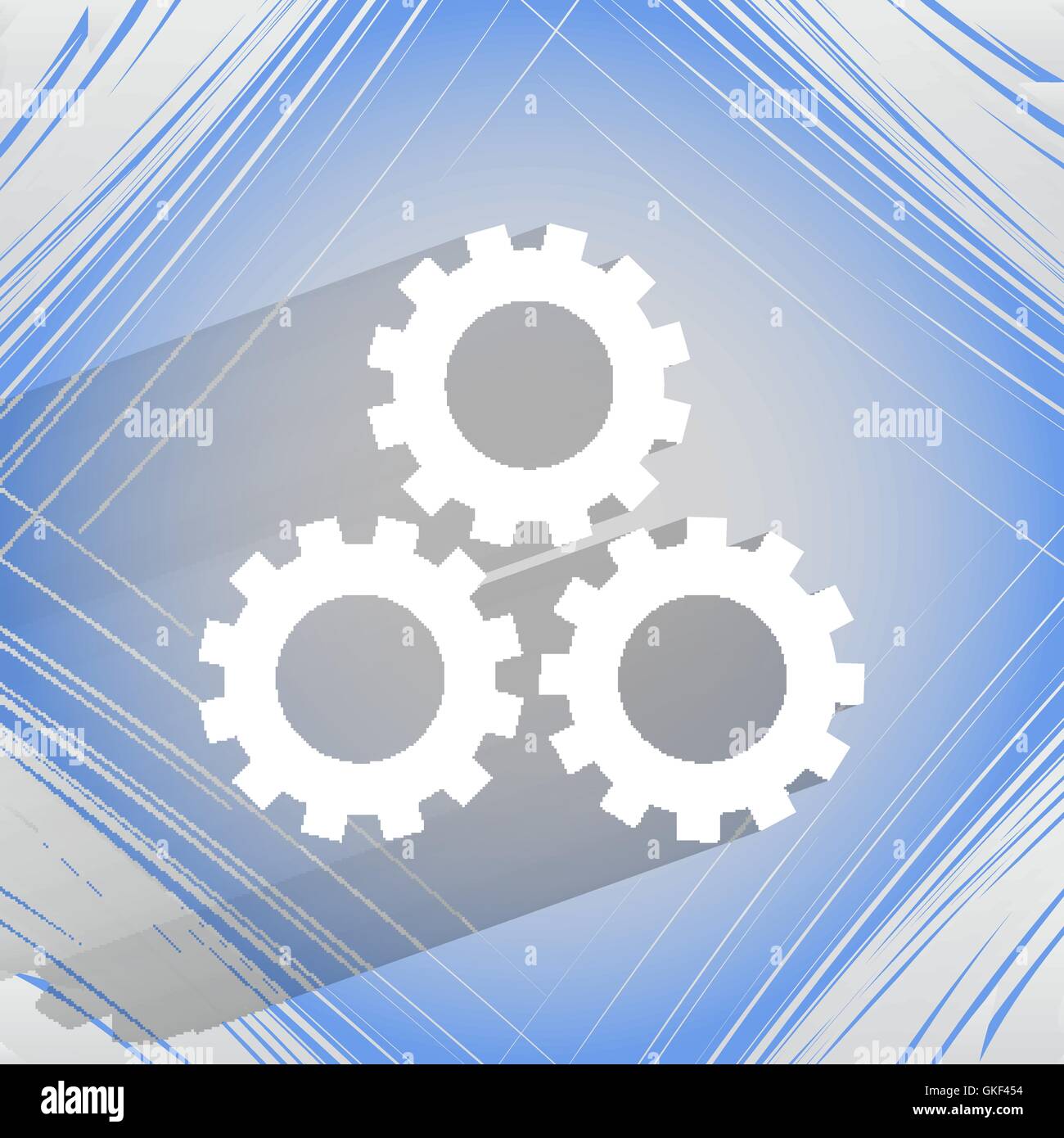 Settings Sign web icon on a flat geometric abstract background Stock ...