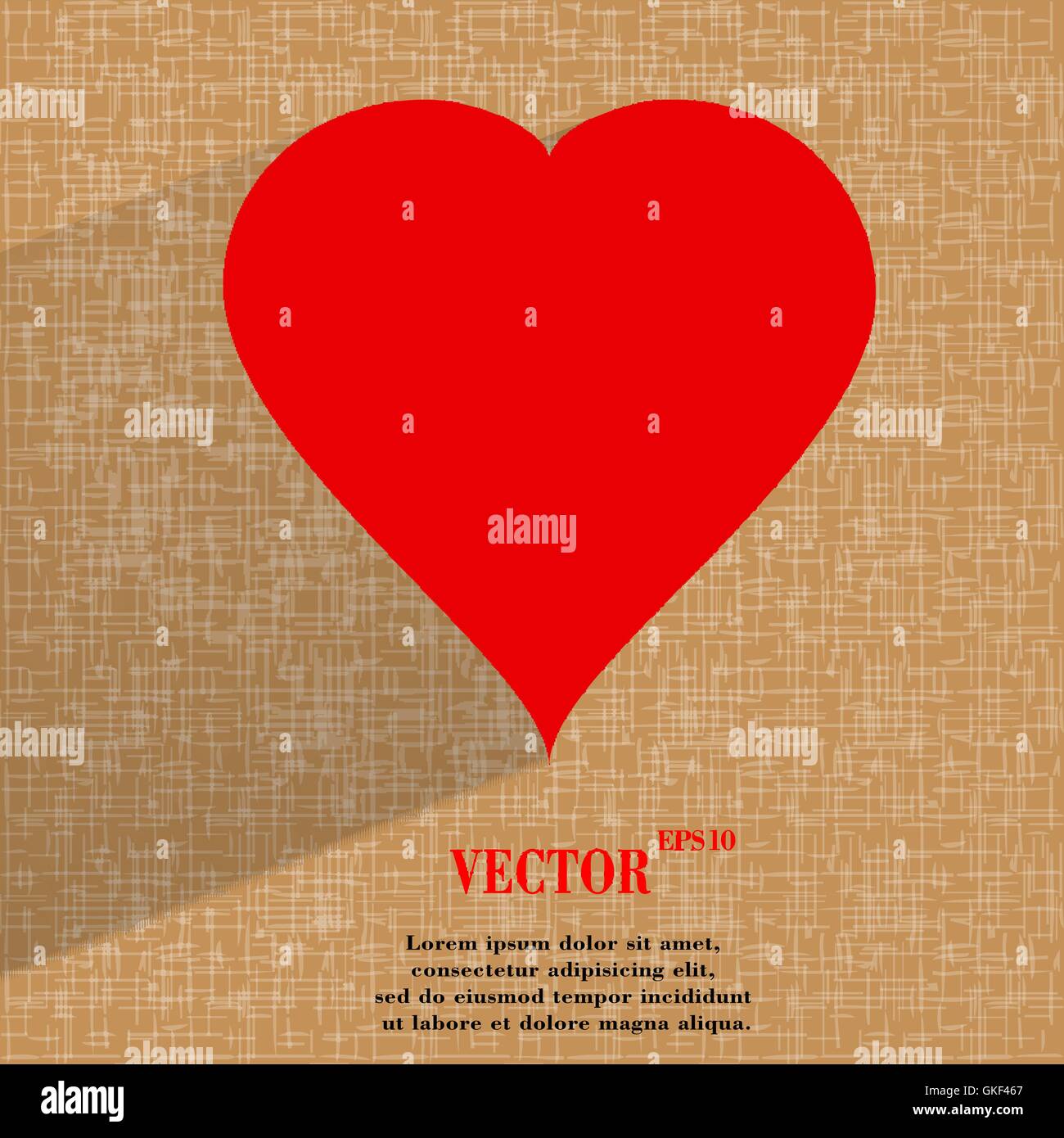 red heart web icon on a flat geometric abstract background Stock Vector ...