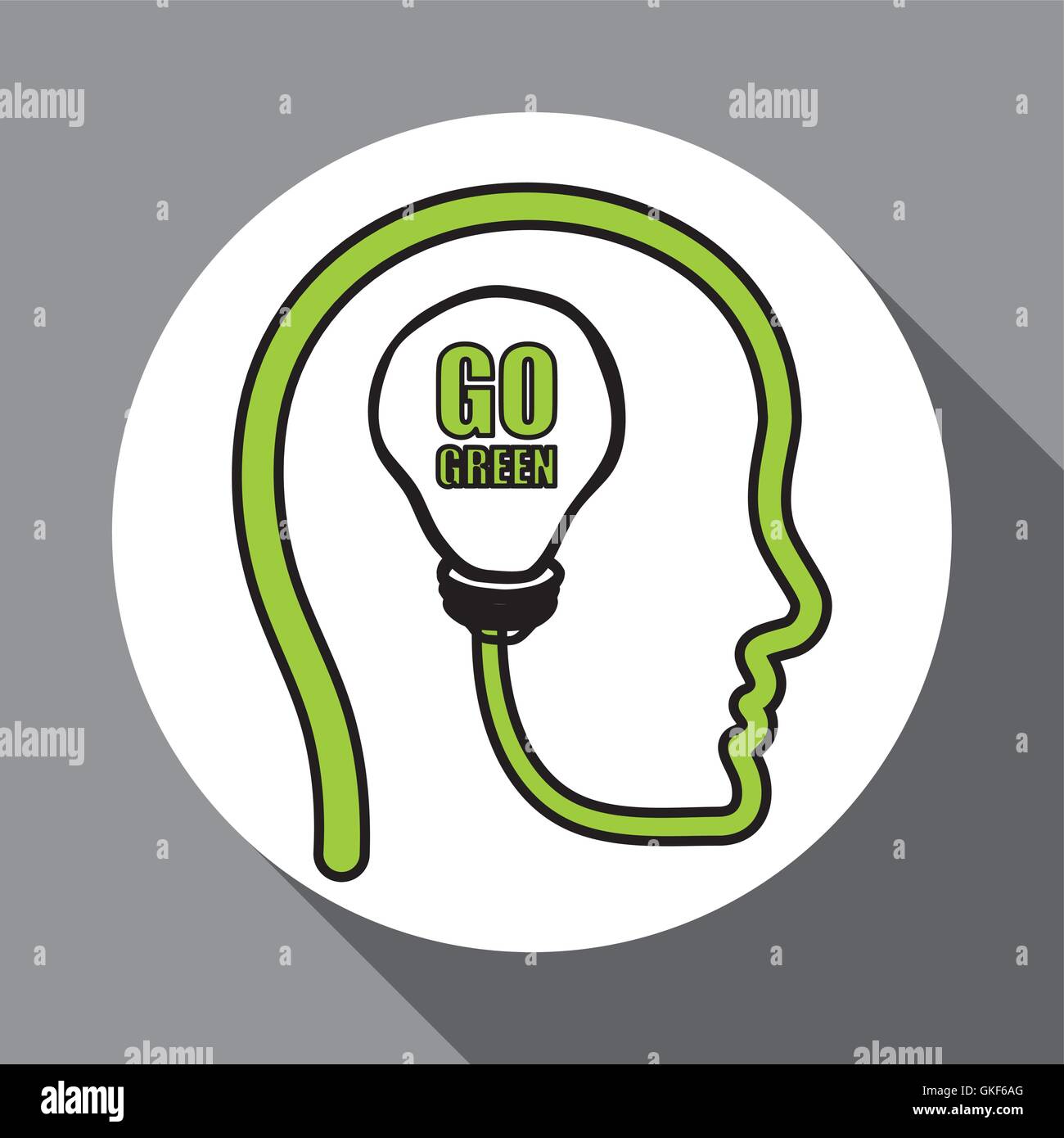 Vector illustration of Think green , editable icon Stock Vector Image ...