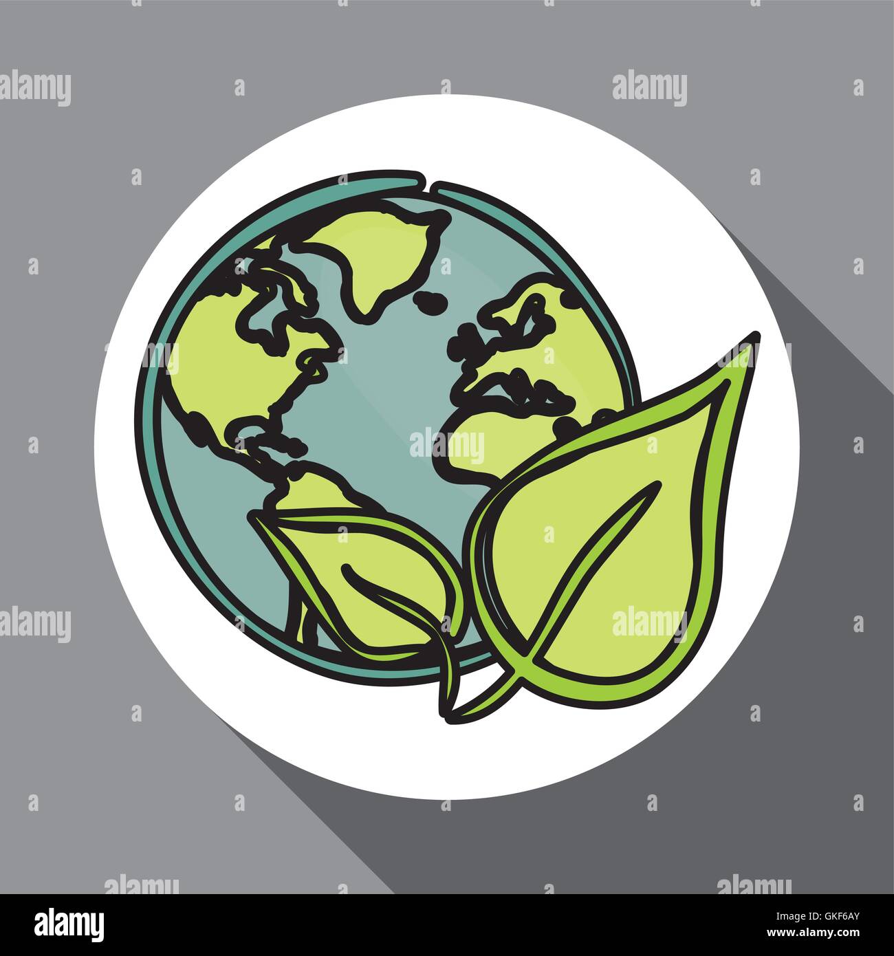 Vector illustration of Think green , editable icon Stock Vector Image ...