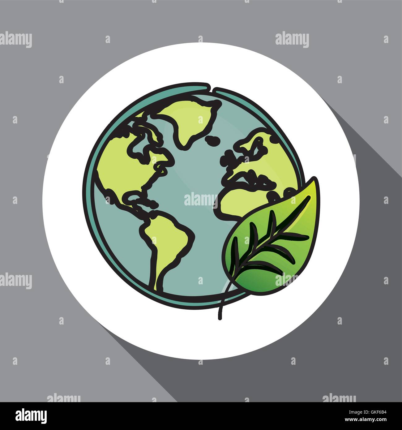 Vector illustration of Think green , editable icon Stock Vector Image ...