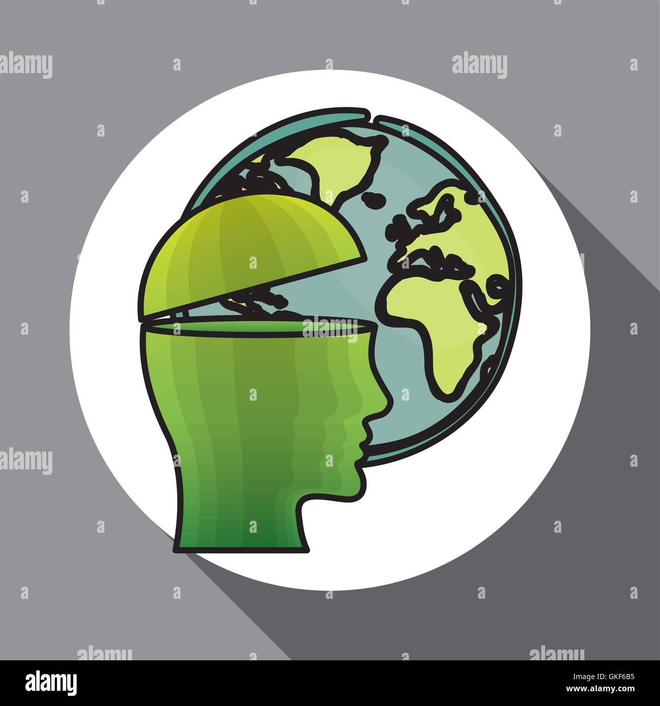 Vector illustration of Think green , editable icon Stock Vector Image ...