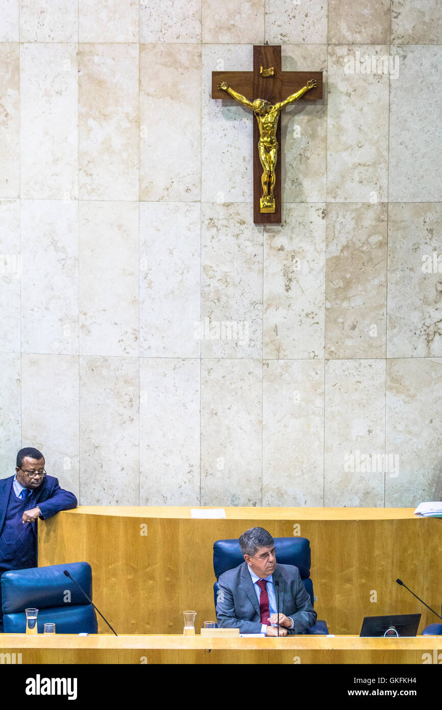 Sao Paulo, Brazil, August 02, 2016. Municipal government or city council working inside Town hall on Anchieta Palace in downtown Stock Photo