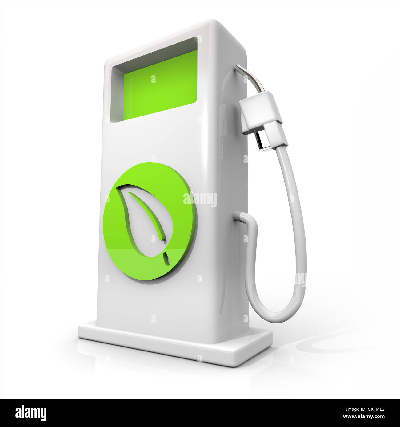 Alternative Fuel Gas Pump - Green Leaf Stock Photo