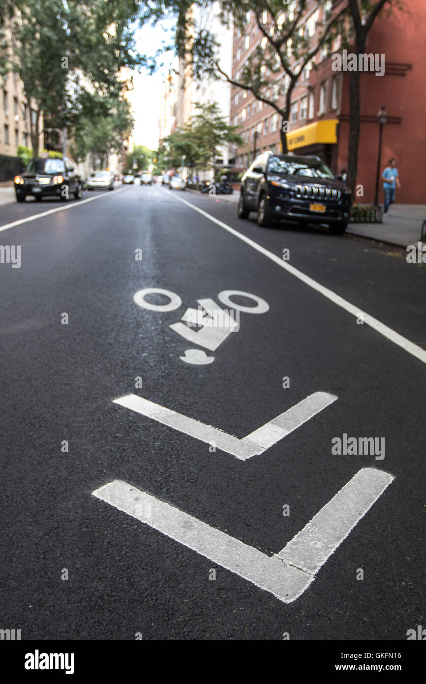 Bicycle lane sign. Stock Photo