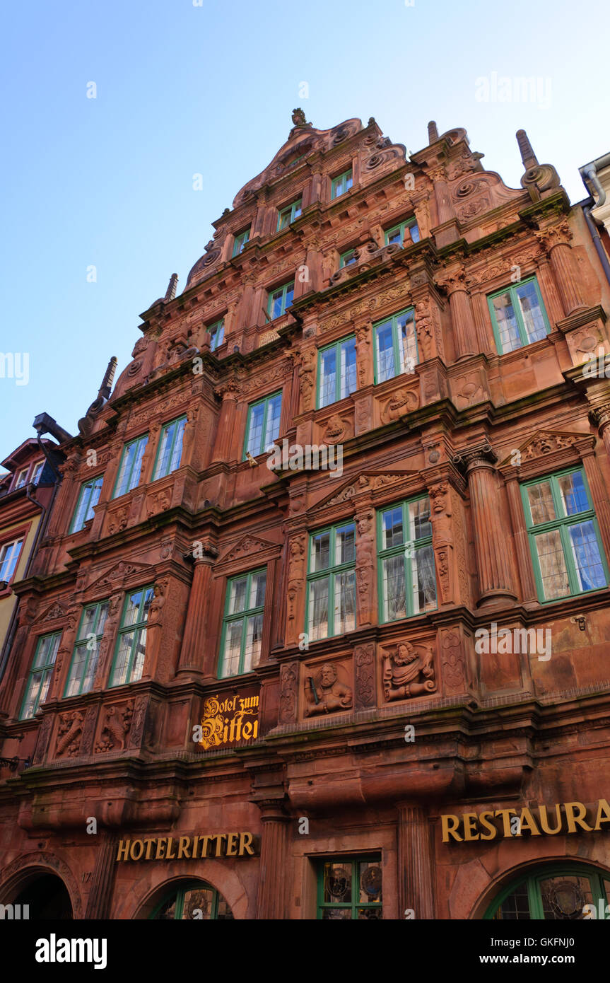 The house Zum Ritter in Heidelberg, Germany Stock Photo Alamy