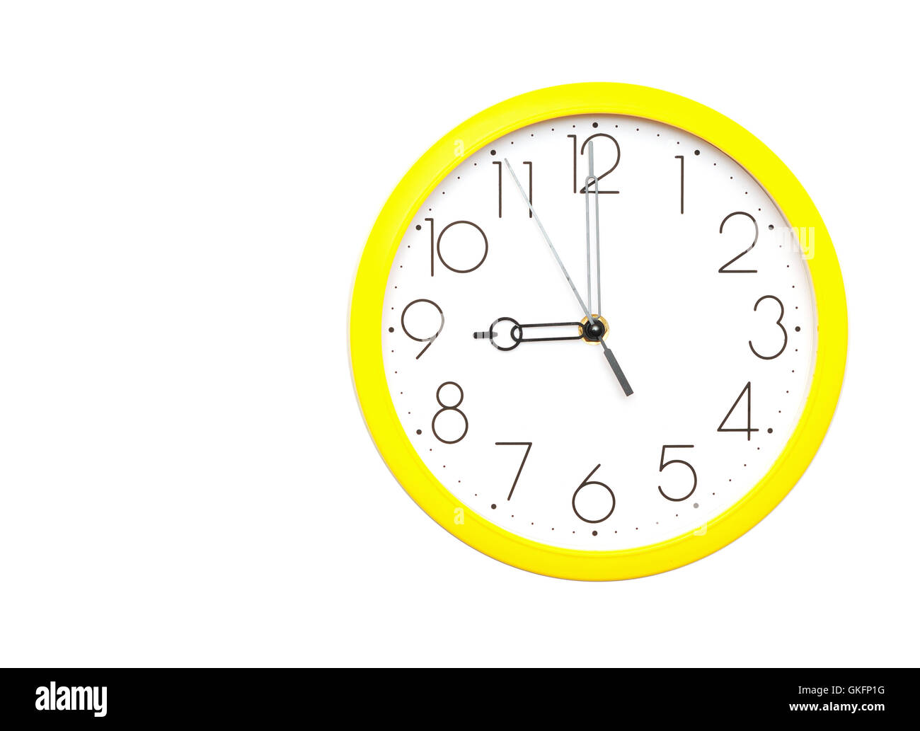 yellow wall clock Stock Photo Alamy