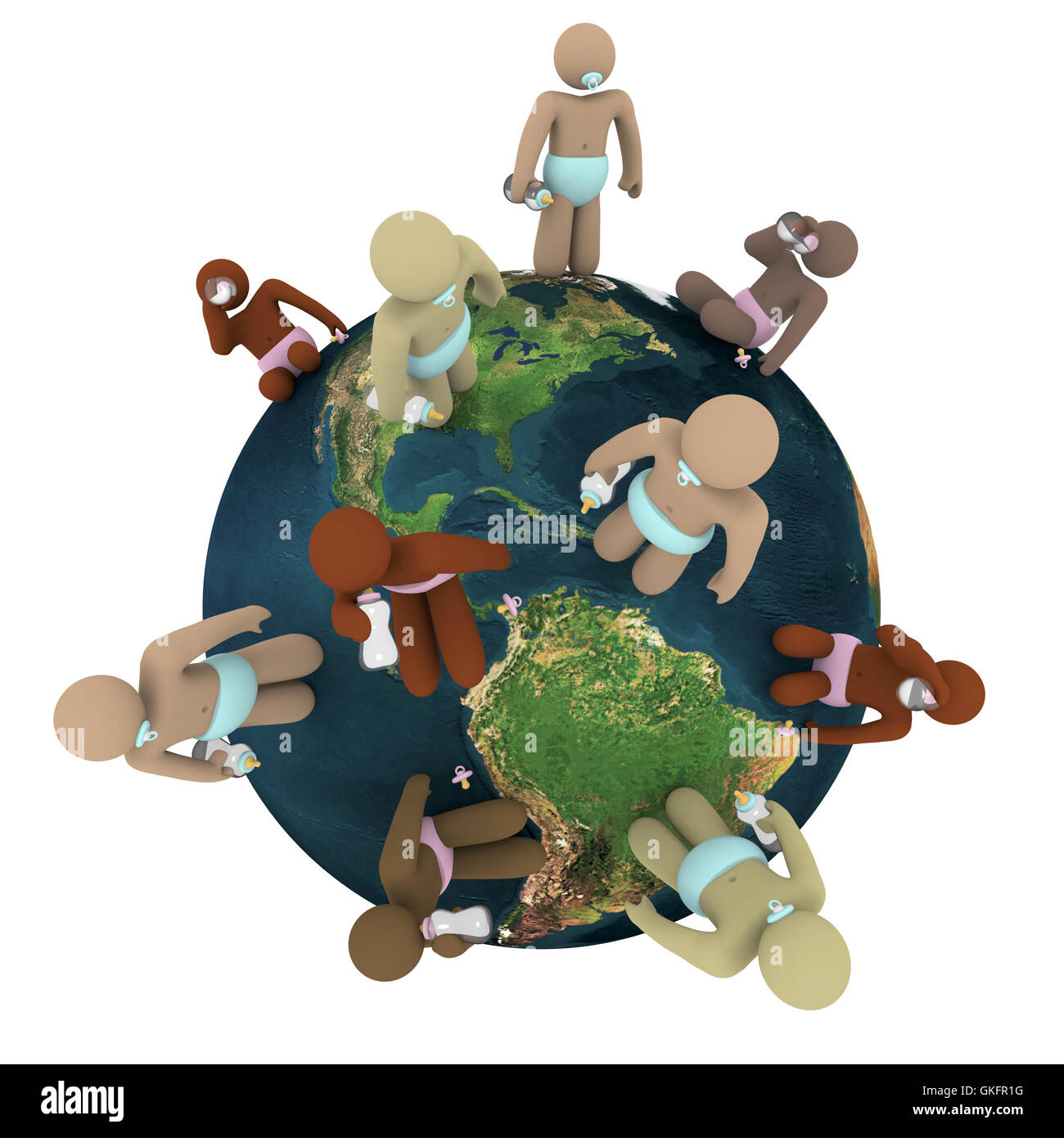 Babies Around the World - Global Population Stock Photo