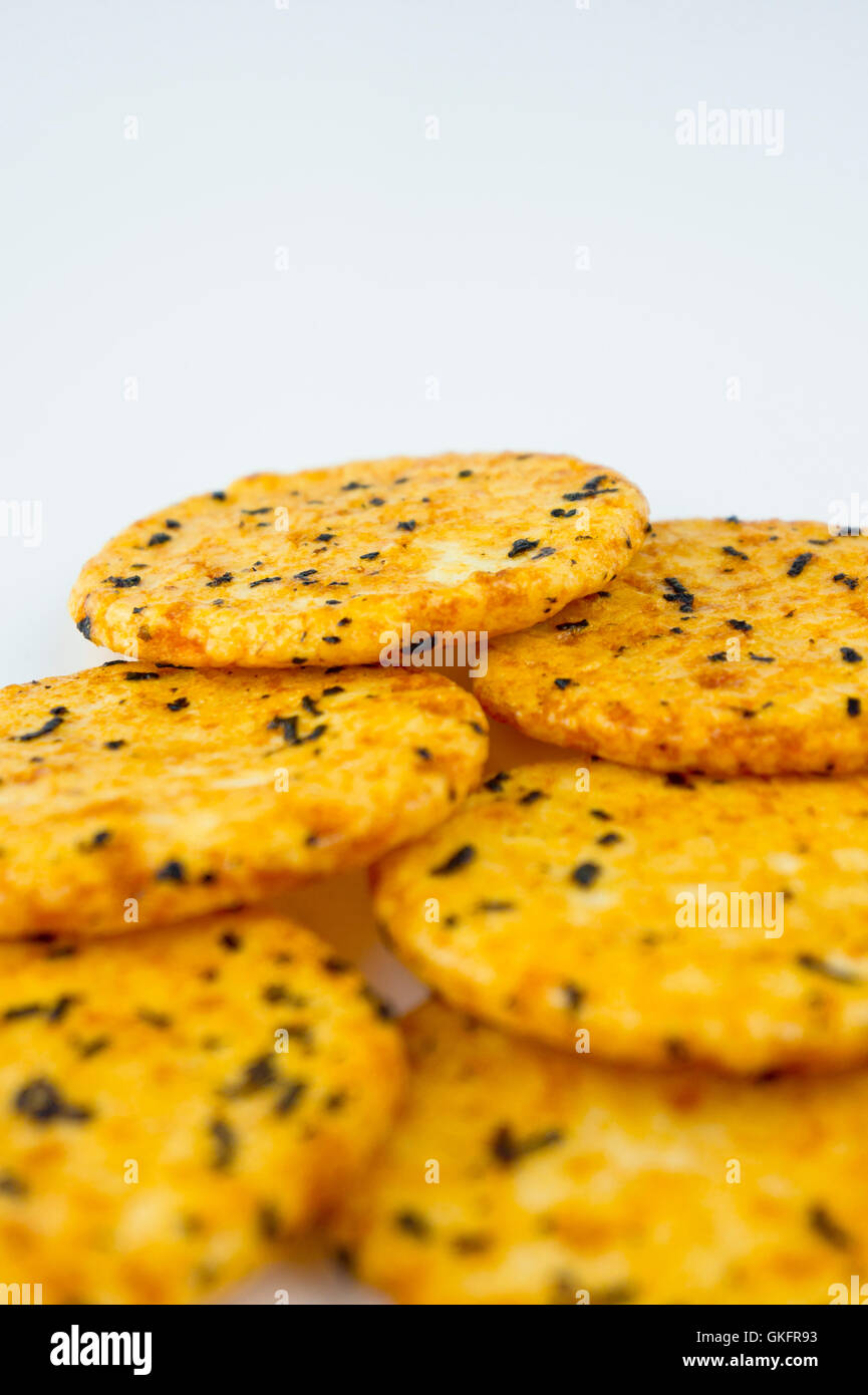 round golden cookies Stock Photo Alamy