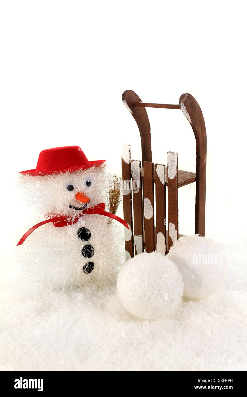 Build a snowman Stock Photo