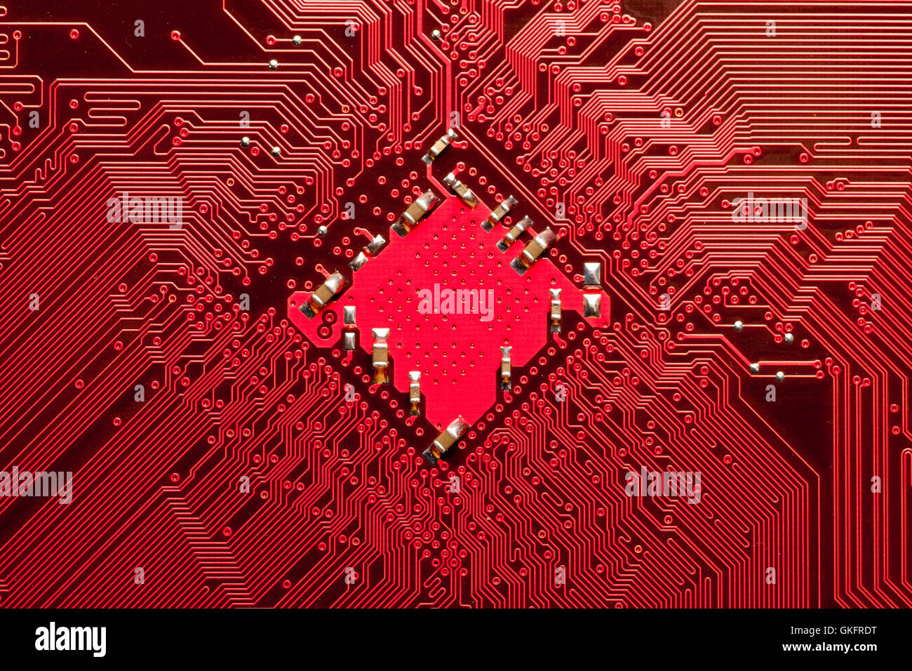 red computer chip pattern