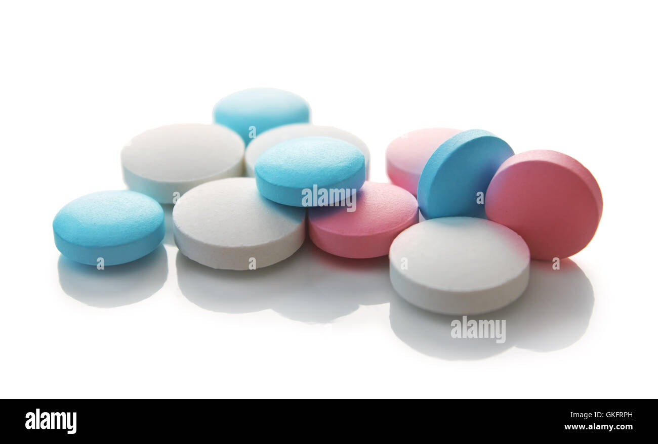 Medical colored pills Stock Photo - Alamy