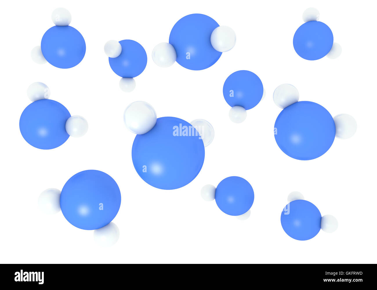 H20 molecules Stock Photo