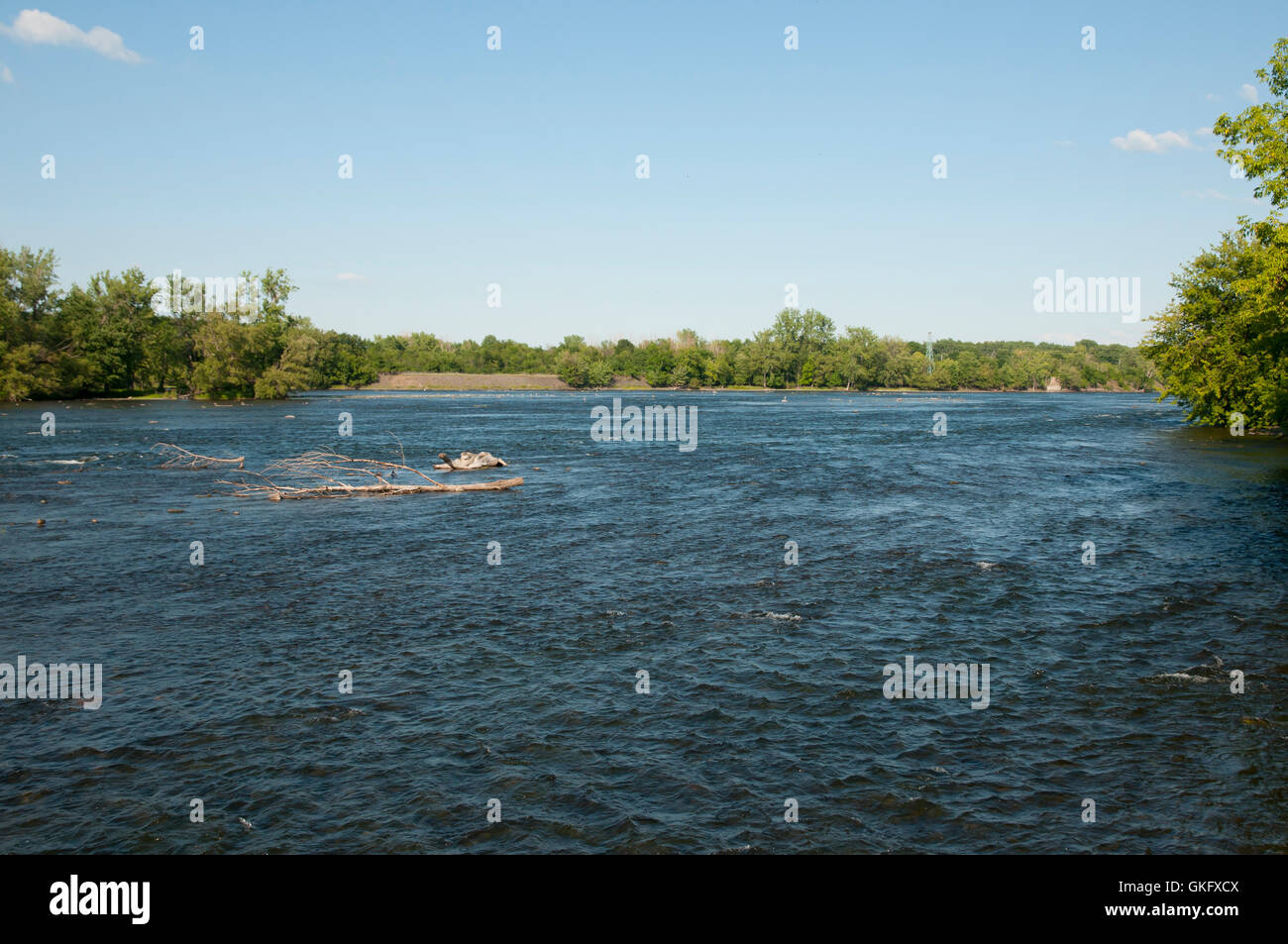 Madawaska River - Edmundston - New Brunswick Stock Photo