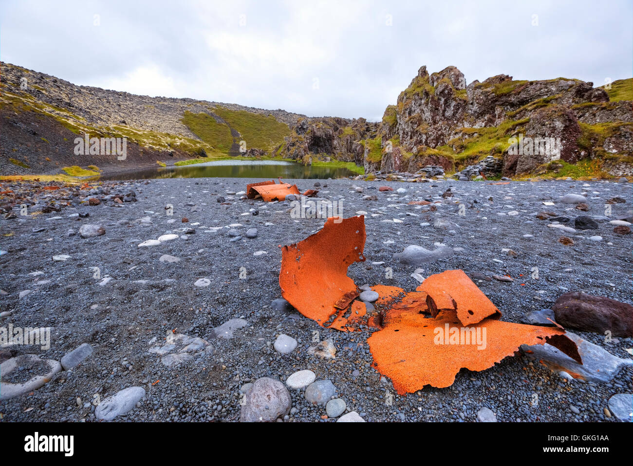 remains of the The Epine GY7 on Djupalonssandur Beach, Snaefellsnes, Iceland Stock Photo