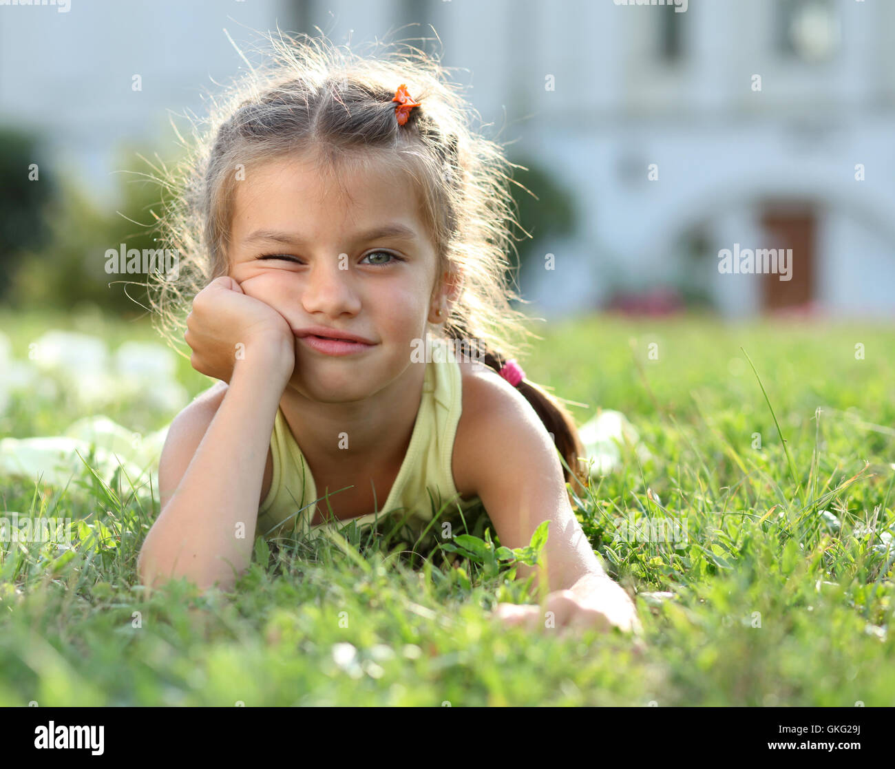 Portrait of a happy little girl Stock Photo - Alamy
