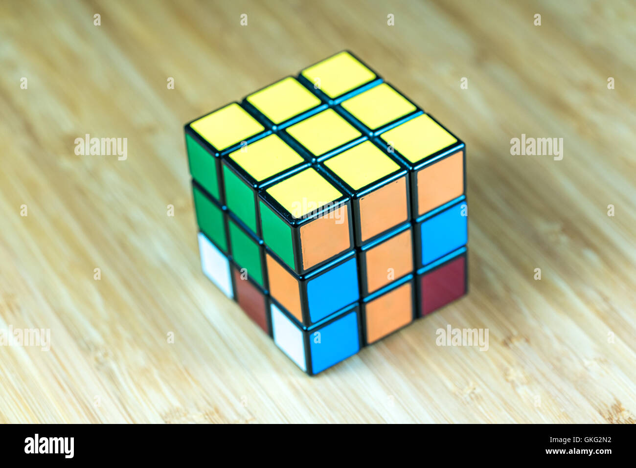 SELANGOR, MALAYSIA - JUN 11, 2016: Rubik's 3x3x3 classic cube on a ...
