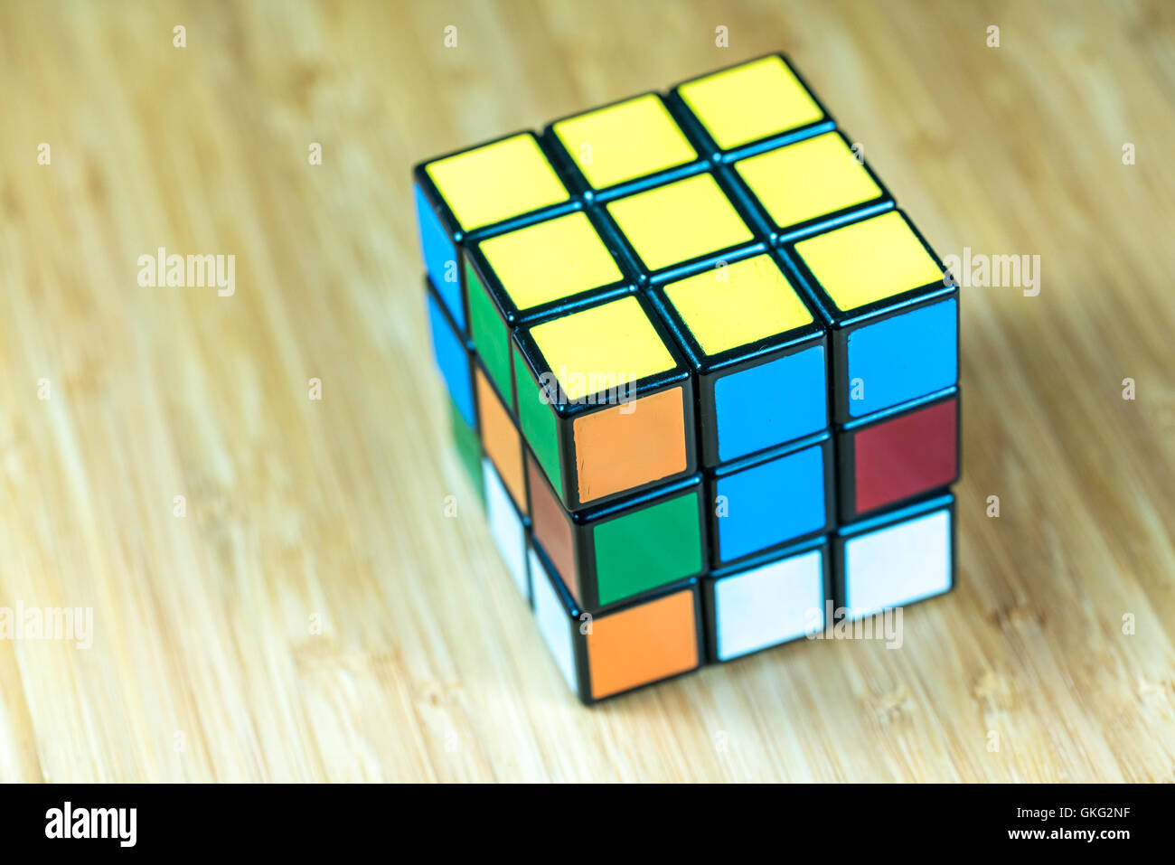 SELANGOR, MALAYSIA - JUN 11, 2016: Rubik's 3x3x3 classic cube on a ...